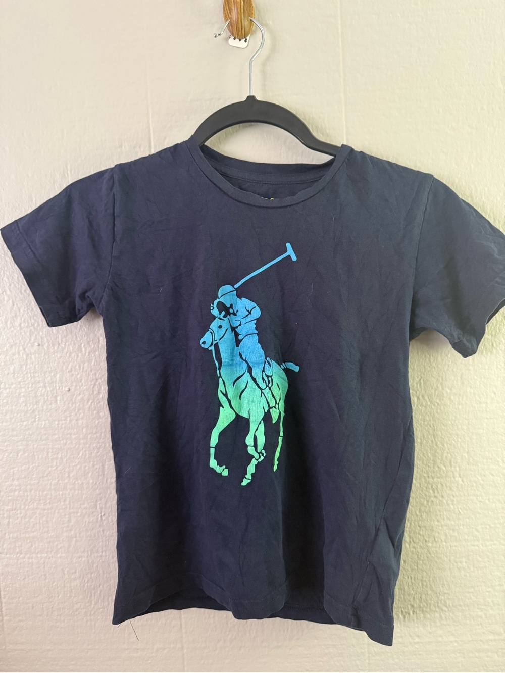 Polo by Ralph Lauren Navy Tee with Blue-Green Polo Player